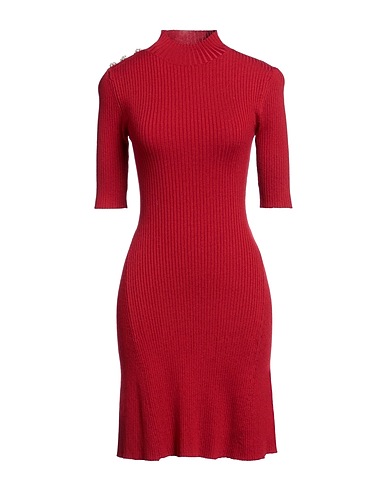 KARL LAGERFELD Office dress Brick red 44% Polyester, 32% Nylon, 18% Acrylic, 4% Wool, 2% Elastane