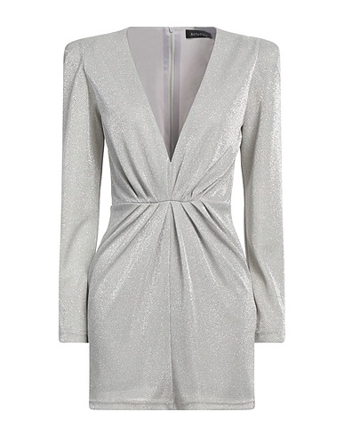 ACTUALEE Short dress Silver 65% Polyamide, 35% Metal