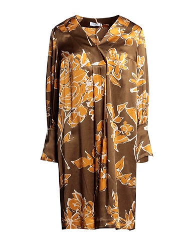 BARBA Napoli Midi dress Khaki 100% Silk