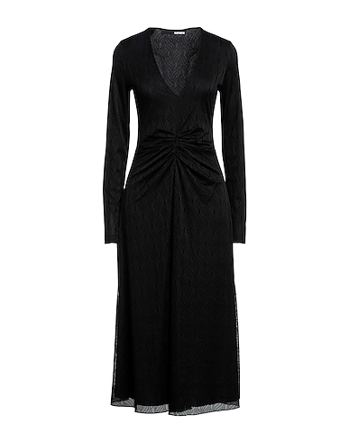 ROTATE BIRGER CHRISTENSEN Midi dress Black 80% Recycled polyamide, 20% Elastane
