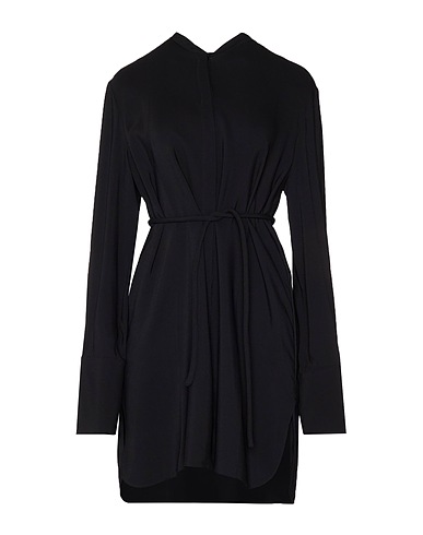 LES COPAINS Shirt dress Black 96% Viscose, 4% Elastane