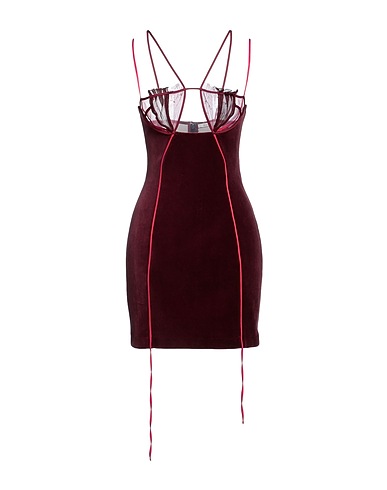 NENSI DOJAKA Short dress Garnet 48% Polyamide, 43% Cotton, 9% Elastane, Silk