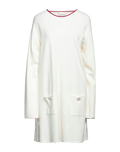 SEMICOUTURE Knit dress Ivory 100% Virgin Wool