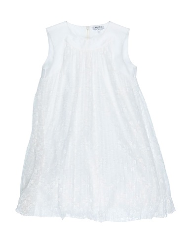 MISS LEOD Vestito Bianco 100% Poliestere, Cotone, Lurex®