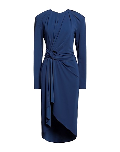 CAPASA MILANO Vestito midi Blu navy 98% Poliestere, 2% Elastan