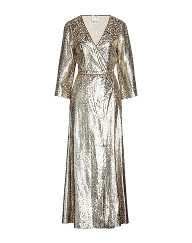 FORTE_FORTE Vestito chemisier Oro 72% Poliestere, 28% Seta