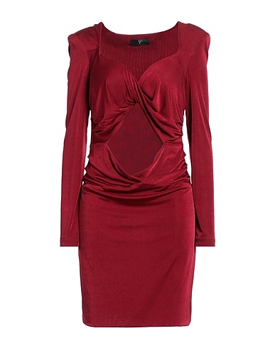 FELEPPA Short dress Burgundy 92% Polyester, 8% Elastane