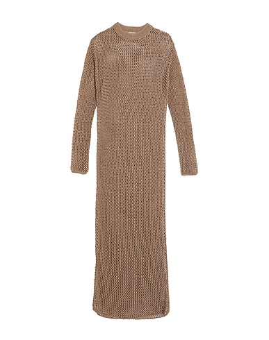 TOPSHOP Long dress Light brown 73% Cotton, 27% Polyester