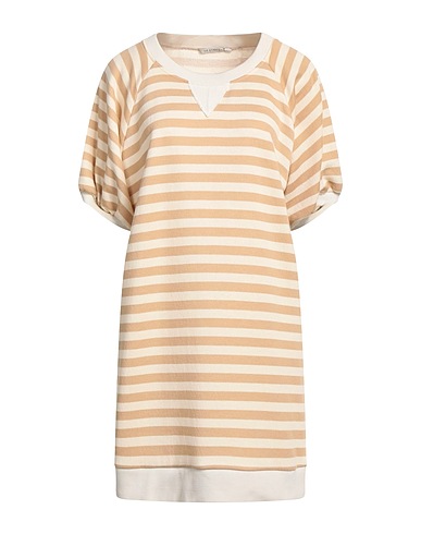 LE STREGHE Robe courte Beige 70% Polyester, 23% Coton, 4% Autres fibres, 3% Acrylique