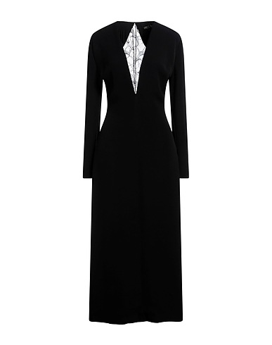 DEL CORE Vestito midi Nero 100% Viscosa, Nylon, Acetato