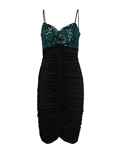 W LES FEMMES by BABYLON Vestito corto Verde petrolio 97% Viscosa, 3% Elastan, Poliammide