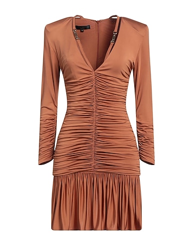 W LES FEMMES by BABYLON Short dress Tan 97% Viscose, 3% Elastane