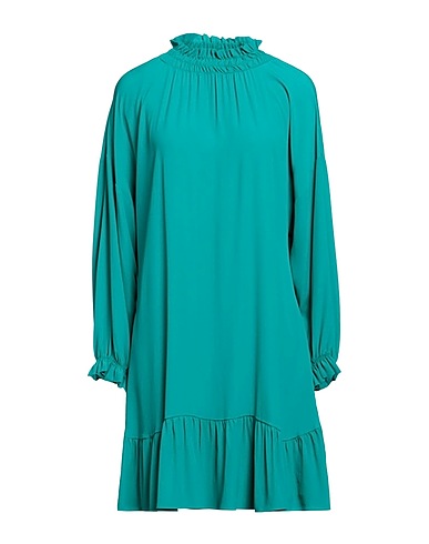 SEMICOUTURE Short dress Emerald green 69% Acetate, 31% Silk