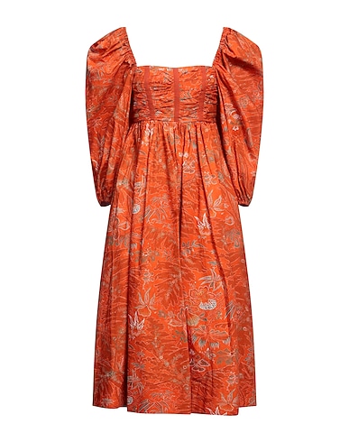 ULLA JOHNSON Midi dress Rust 100% Cotton
