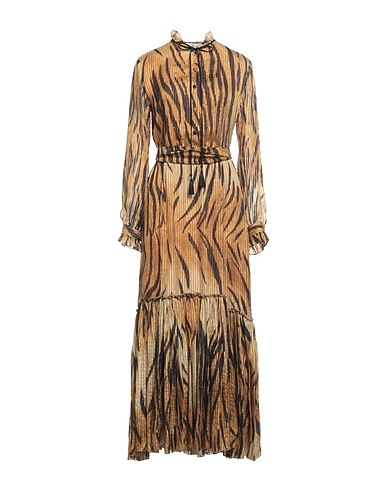ETRO Long dress Mustard 96% Silk, 4% Metallic fiber