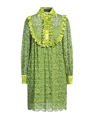 NORA BARTH Shirt dress Lime green 95% Polyester, 5% Elastane