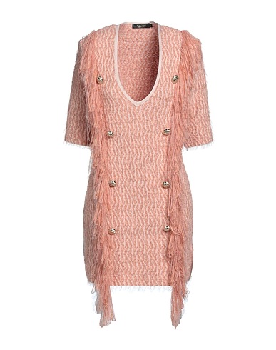 W LES FEMMES by BABYLON Short dress Salmon pink 40% Polyamide, 30% Viscose, 30% Acrylic