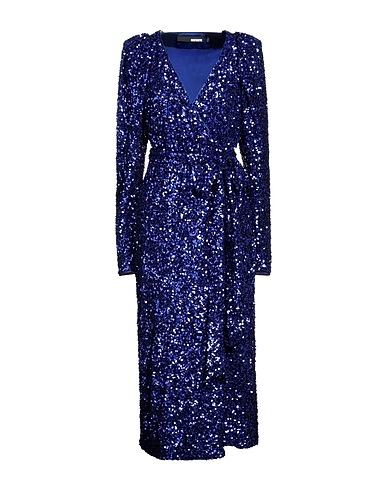 ROTATE BIRGER CHRISTENSEN Long dress Blue 95% Recycled polyester, 5% Elastane