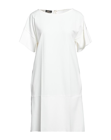 LES COPAINS Short dress White 91% Viscose, 9% Elastane