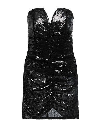 SIMONA CORSELLINI Vestito corto Nero 100% Poliestere, Poliammide, Elastan