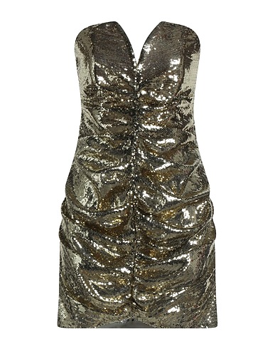 SIMONA CORSELLINI Short dress Gold 100% Polyester, Polyamide, Elastane