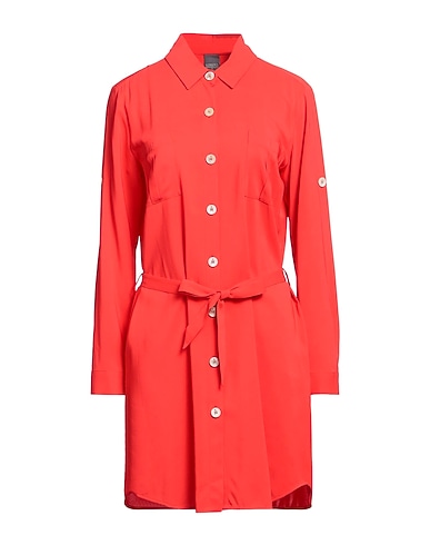 LORENA ANTONIAZZI Shirt dress Red 95% Viscose, 5% Elastane