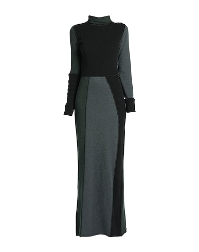 MM6 MAISON MARGIELA Long dress Dark green 85% Cotton, 15% Wool, Virgin Wool, Polyamide