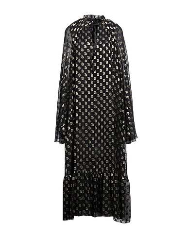 ETRO Long dress Black 90% Silk, 10% Metallic fiber