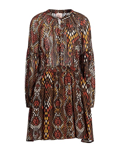 MÊME ROAD Short dress Khaki 100% Viscose