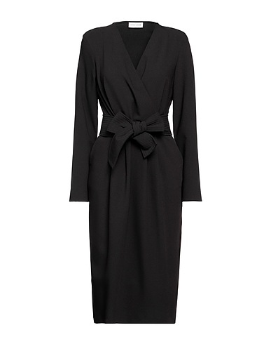 SANDRO FERRONE Midi dress Black 77% Polyester, 17% Viscose, 6% Elastane