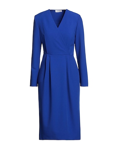 SANDRO FERRONE Midi dress Blue 77% Polyester, 17% Viscose, 6% Elastane