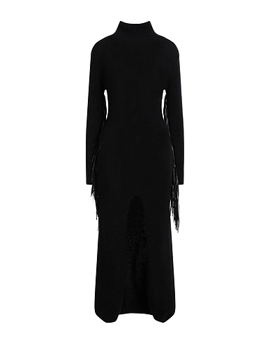 MIXIK Vestito in Maglia Nero 100% Cachemire, Pelle