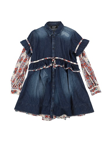 DSQUARED2 Hemdkleid Blau 98% Baumwolle, 2% Elastan, Viskose