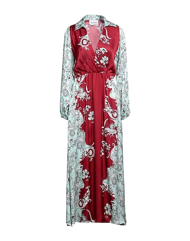 BRAND UNIQUE Midi dress Brick red 65% Viscose, 35% Silk