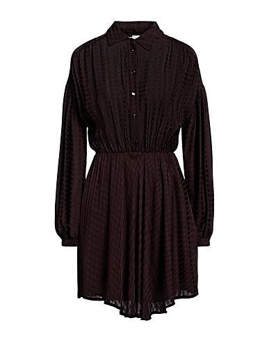 MÊME ROAD Shirt dress Dark brown 100% Viscose
