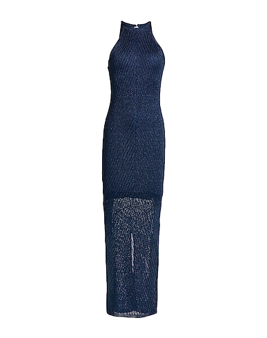 GUESS Vestito lungo Blu 79% Rayon, 21% Fibra di metallo