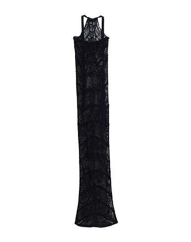 BALMAIN Long dress Black 64% Virgin Wool, 36% Polyamide