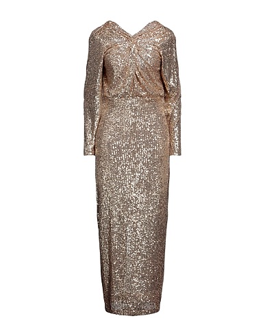 BERNA Long dress Sand 95% Nylon, 5% Elastic fibres