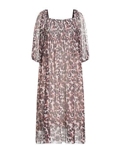 BAUM UND PFERDGARTEN Midi dress Chocolate brown 94% Recycled polyester, 6% Elastane