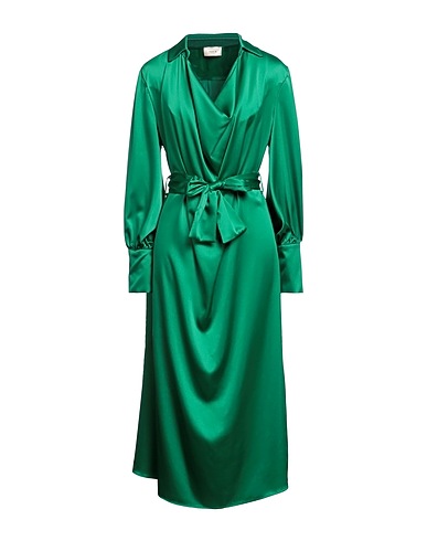 TOY G. Vestido midi Verde 97% Poliéster, 3% Elastán