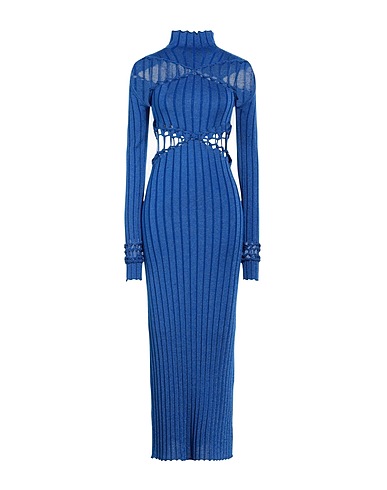 DION LEE Long dress Bright blue 71% Polyester, 29% Wool