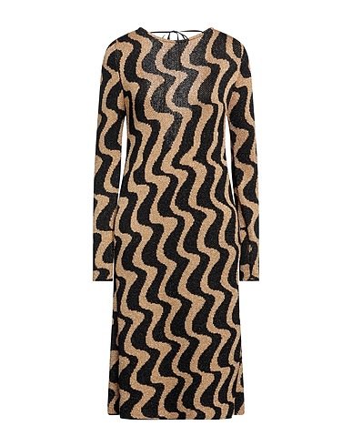SIYU Midi dress Black 66% Viscose, 34% Metal