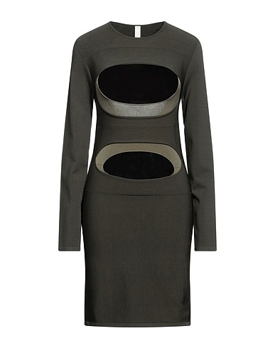 DION LEE Short dress Military green 78% Viscose, 22% Polyester