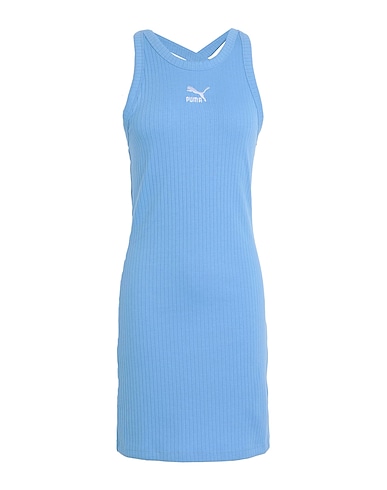 PUMA Kurzes Kleid CLASSICS Ribbed Sleeveless Dress
 Hellblau 62% Polyester, 34% Baumwolle, 4% Elastan