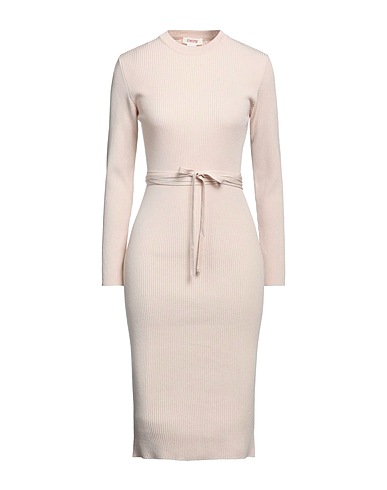 KONTATTO Midi-Kleid Beige 69% Viskose, 29% Acryl, 2% Elastan