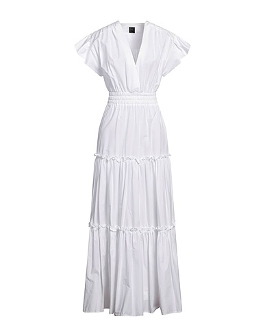 PINKO Long dress White 100% Cotton