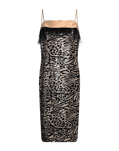 NEFERTARI Vestito midi Nero 100% Poliestere
