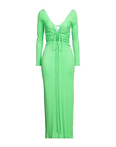 LAMA JOUNI Vestito midi Verde lime 100% Cotone