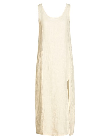 8 by YOOX Midi-Kleid LINEN MAXI DRESS
 Elfenbein 100% Leinen