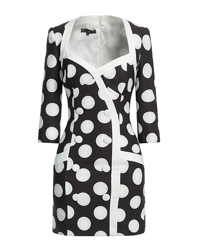 EUREKA by BABYLON Short dress Black 90% Polyamide, 10% Elastane, Viscose, Acetate